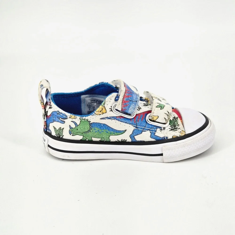 Converse Chuck Taylor All Star 2V Dino's Beach Party Kids Shoes Size 5 Infant